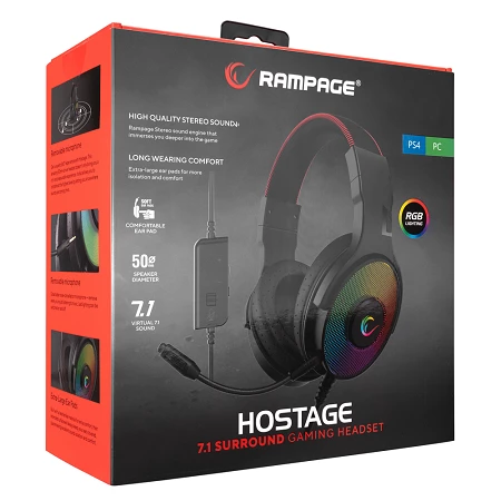 Rampage Hostage RGB Gaming Headset