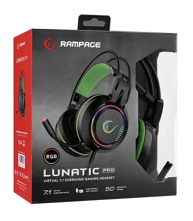 Rampage Lunatic Pro RM-K25 Green Gaming Headset