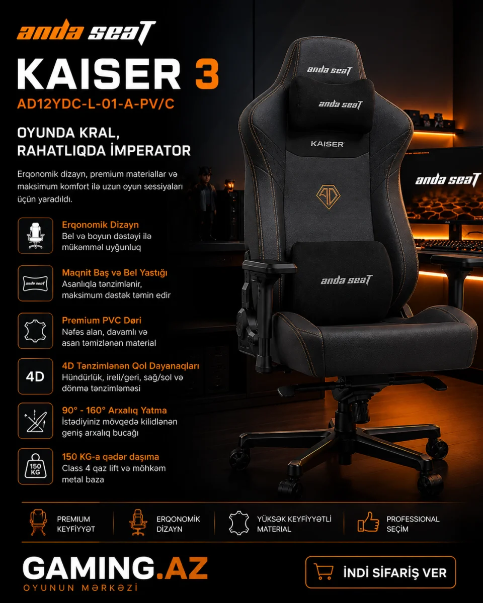 AndaSeat Chair Kaiser 3 (AD12YDC-L-01-A-PV/C)