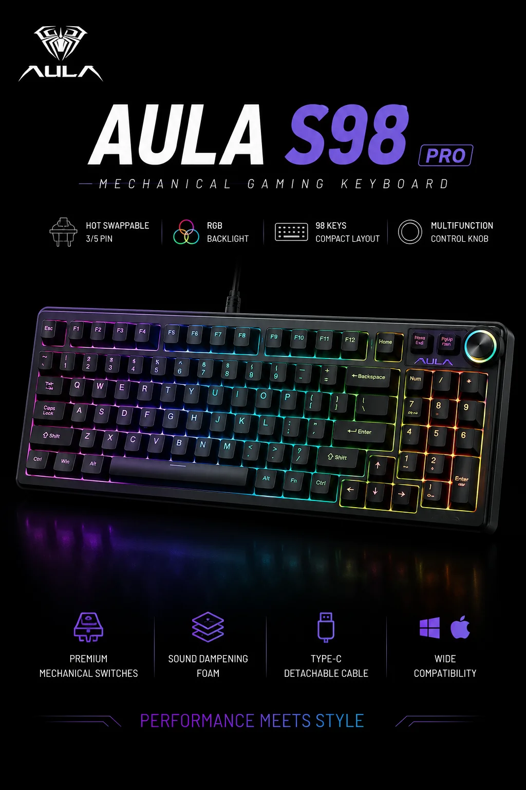 AULA S98 Pro - 97% Mechanical Keyboard