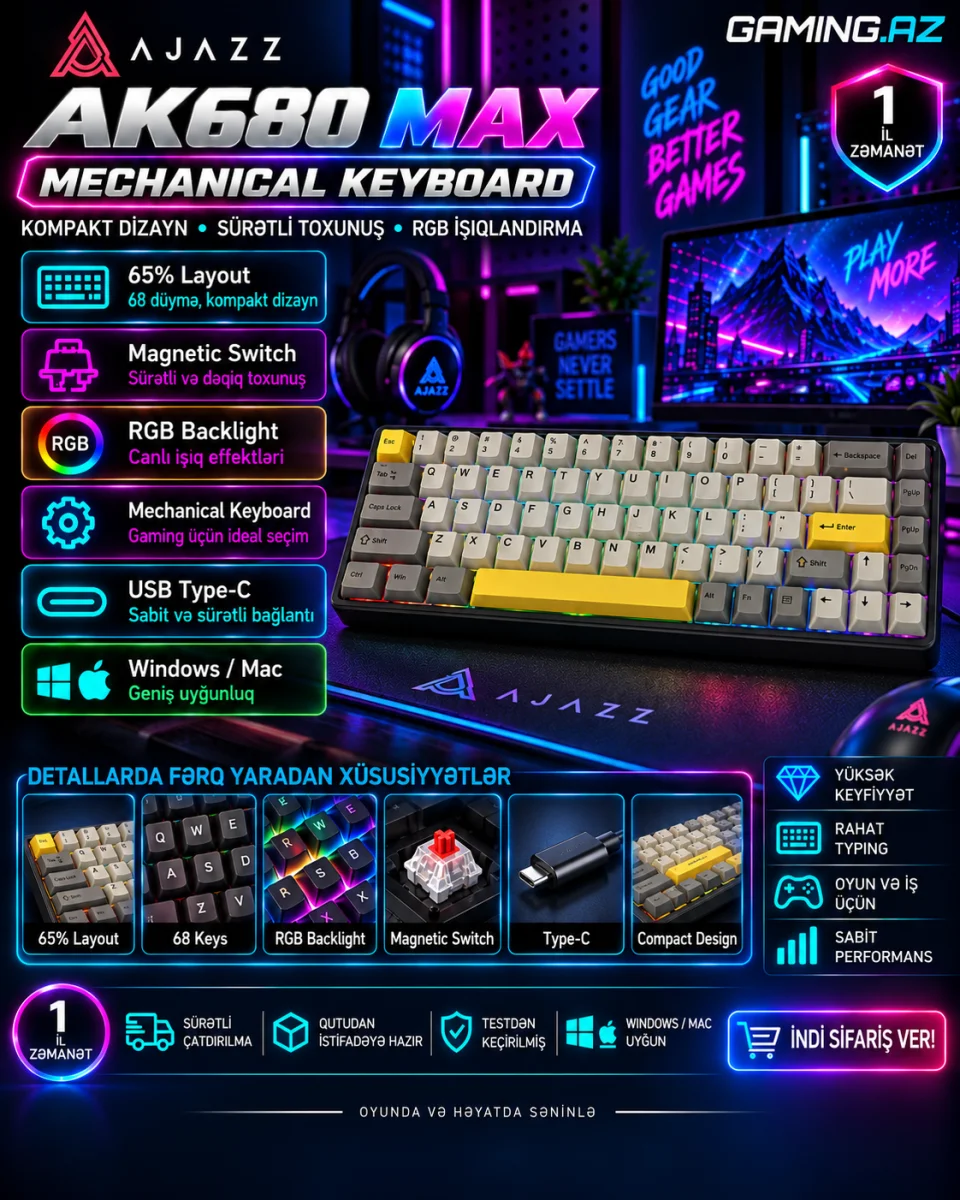 AJAZZ AK680 MAX - 65% Mechanical Keyboard