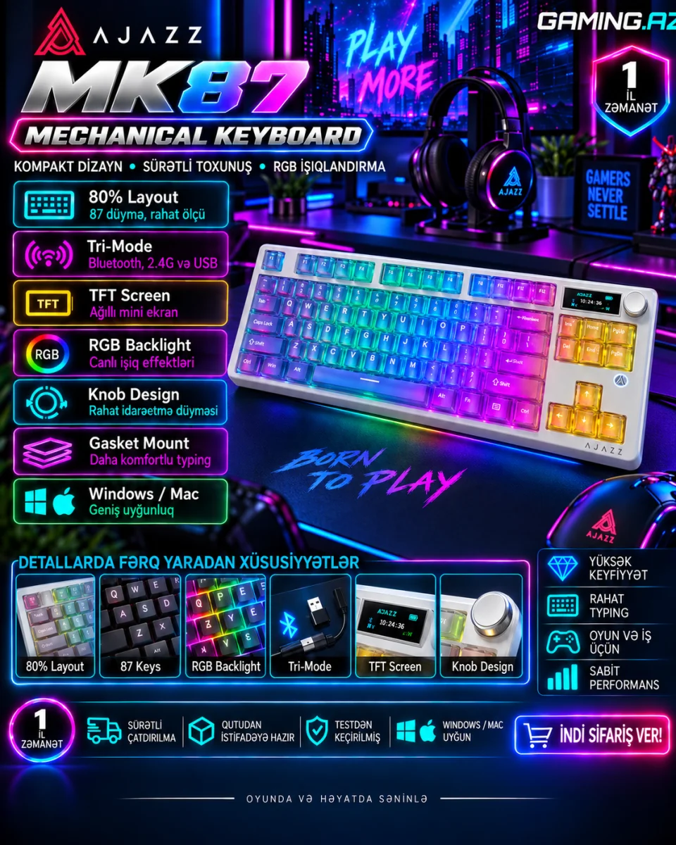 AJAZZ MK87 - 80% Mechanical Gaming Keyboard