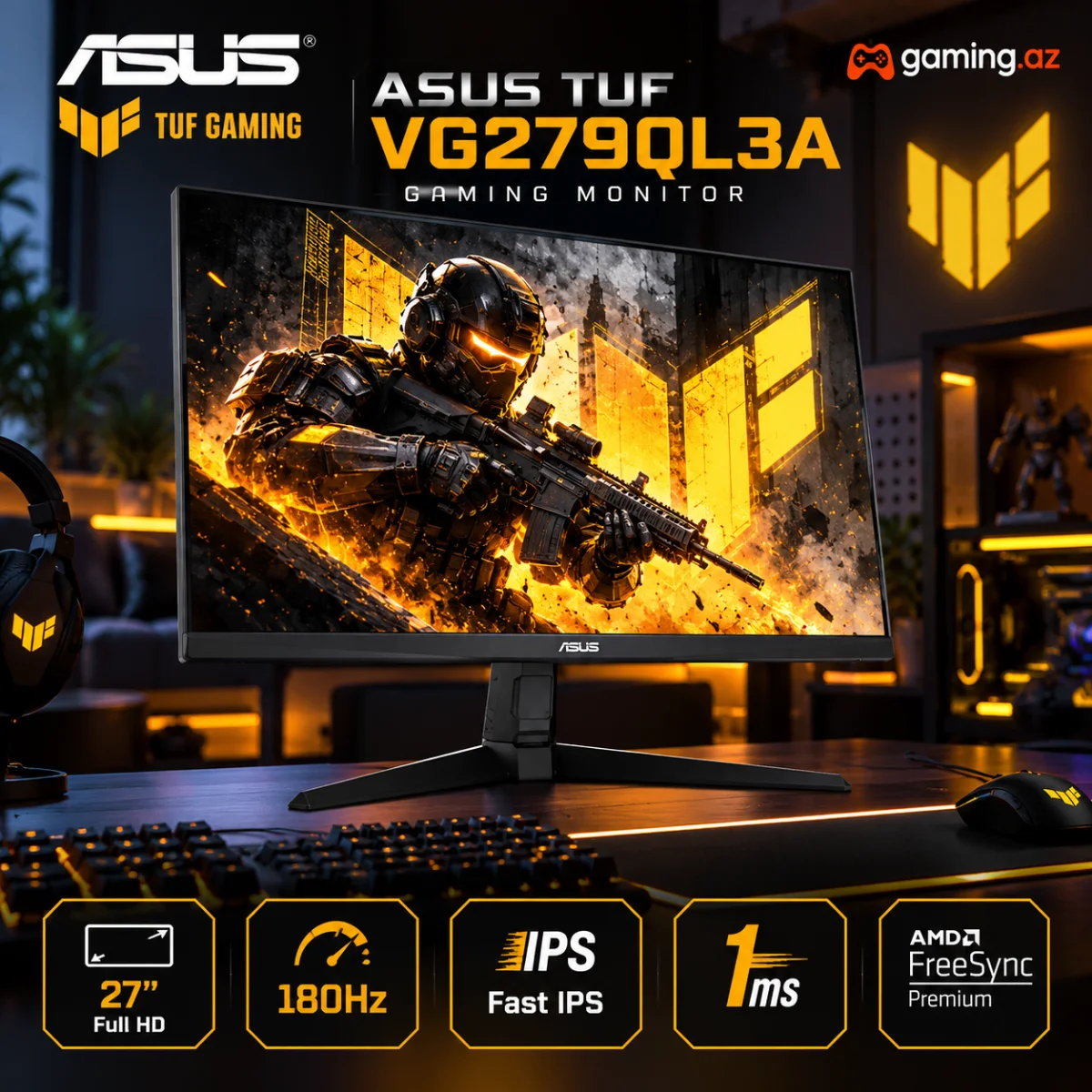 ASUS TUF VG279QL3A (90LM09H0-B01170) Gaming Monitor