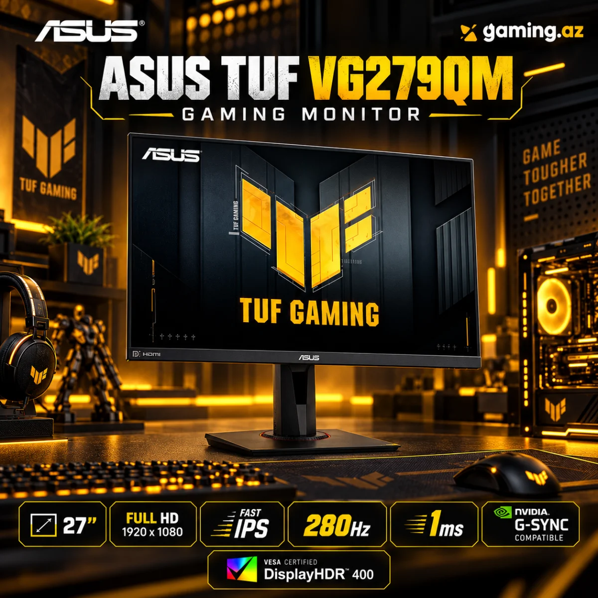 ASUS TUF  VG279QM (90LM05H0-B03370) Gaming Monitor