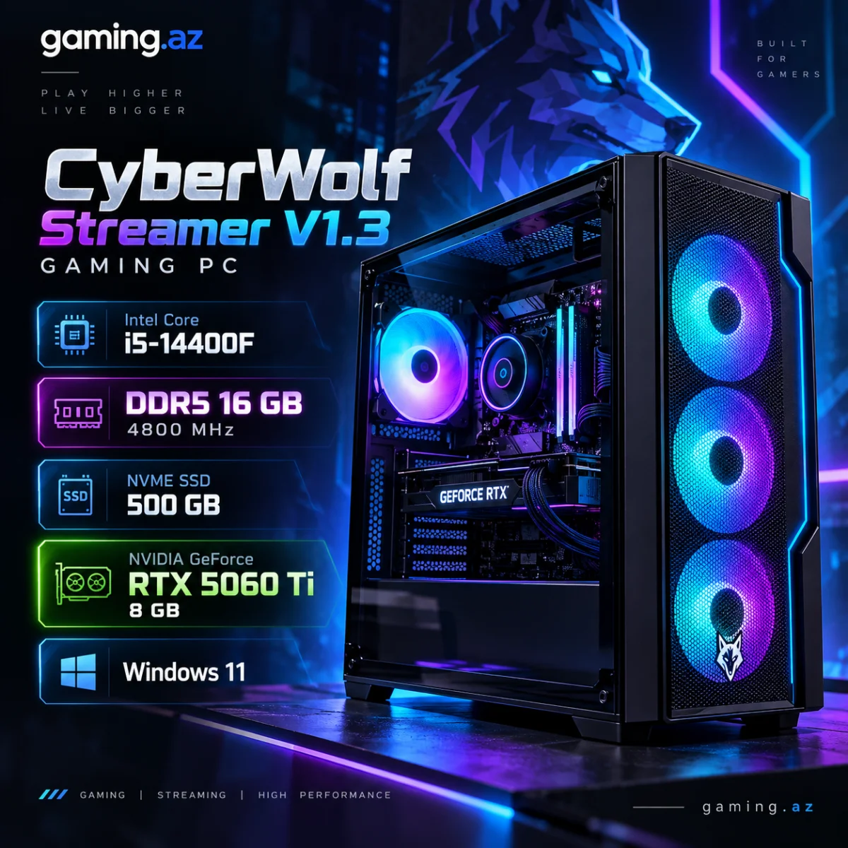 CyberWolf Streamer V1.3 Gaming PC