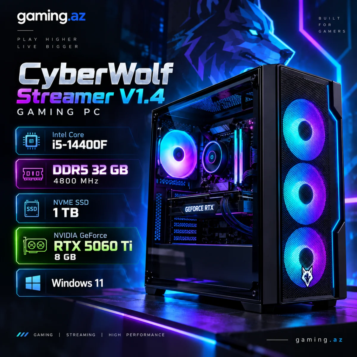 CyberWolf Streamer V1.4 Gaming PC