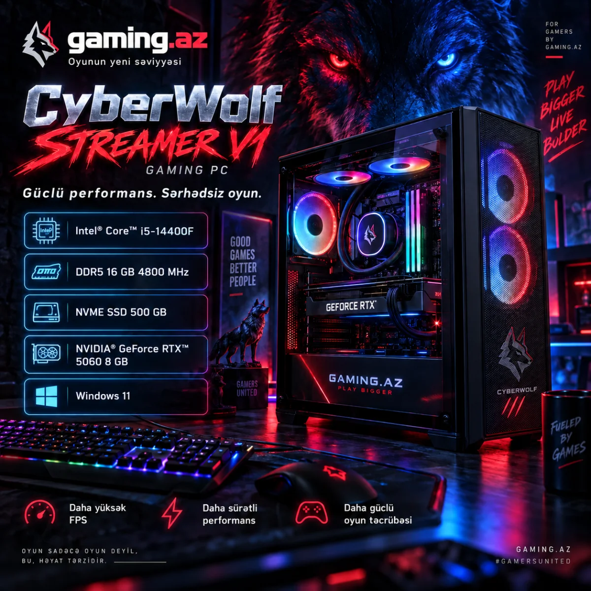 CyberWolf Streamer V1 Gaming PC