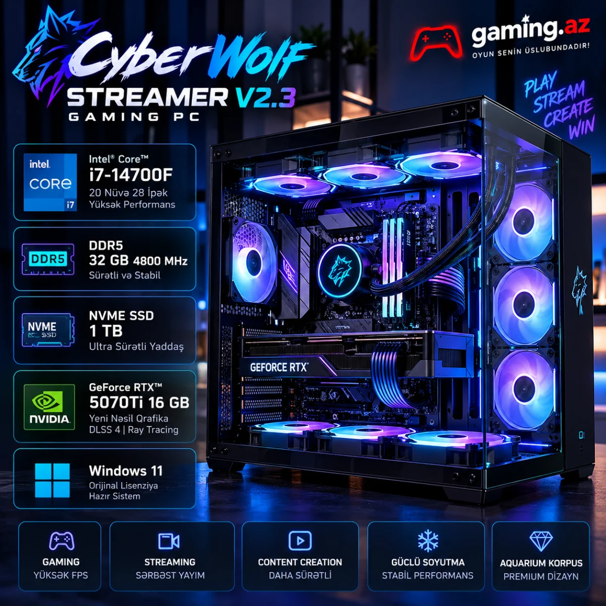CyberWolf Streamer V2.3 Gaming PC