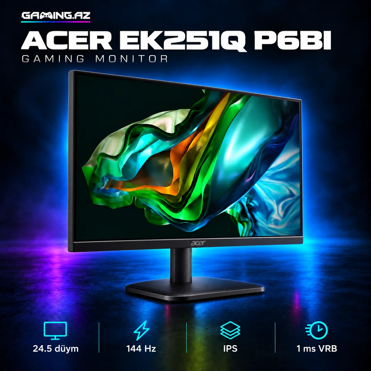 Acer EK251Q P6BI 144Hz Gaming monitor