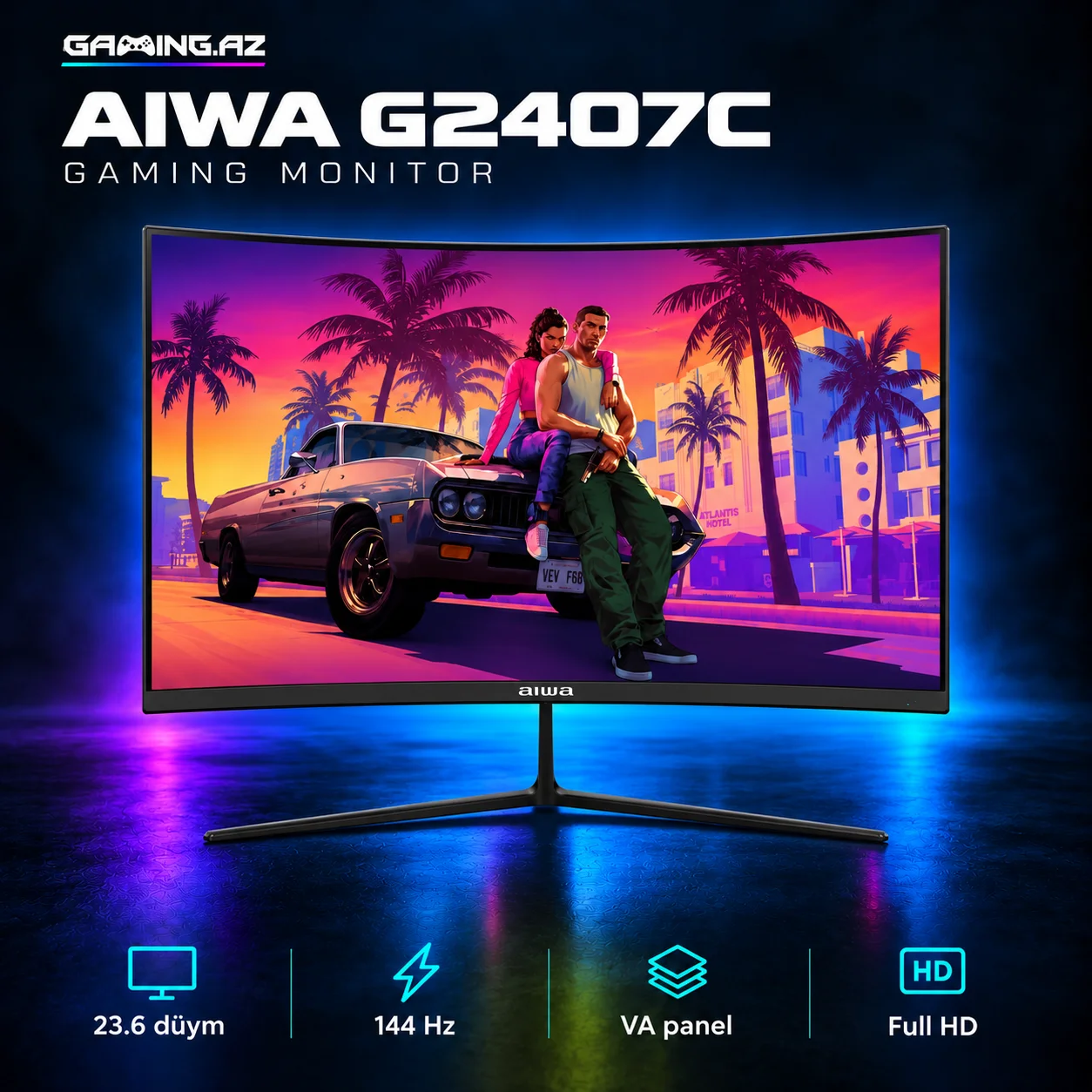 AIWA G2407C 144Hz Gaming monitor