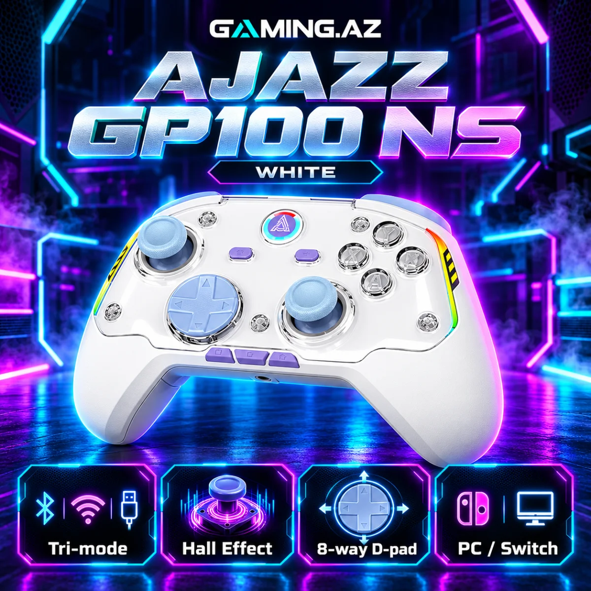 Ajazz GP100 NS White Gaming Gamepad