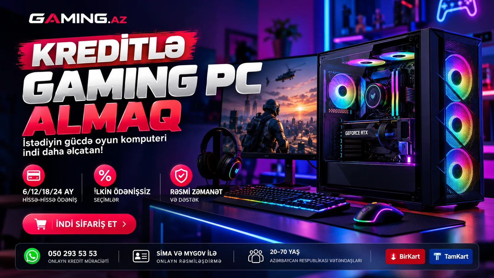 Kreditle Gaming PC Almaq &ndash; Serfeli Sertlerle Oyun Komputeri