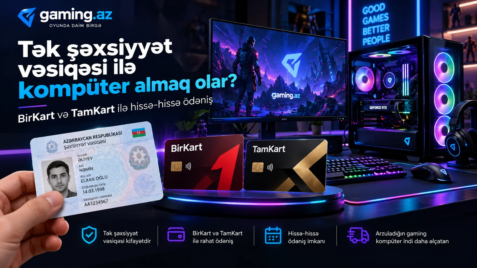Tek sexsiyyet vesiqesi ile komputer almaq olar?