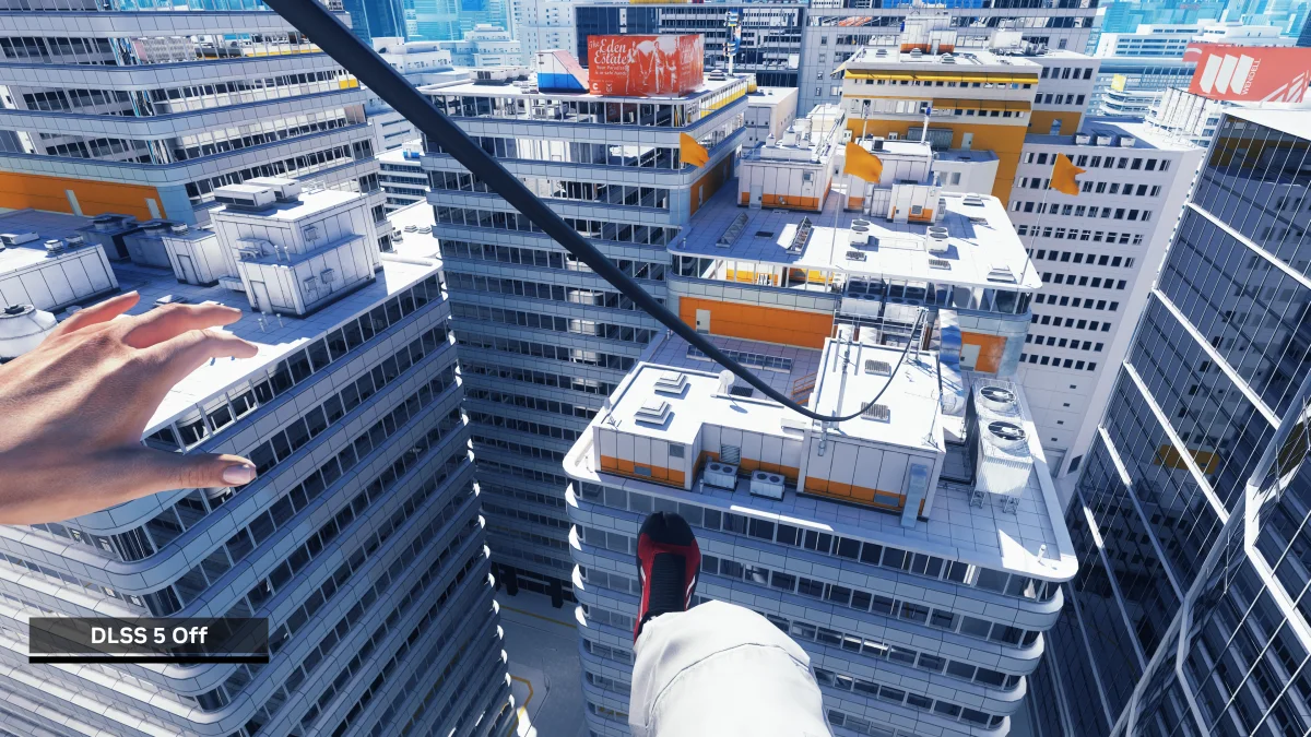 Mirror’s Edge RTX — DLSS 5 deaktiv
