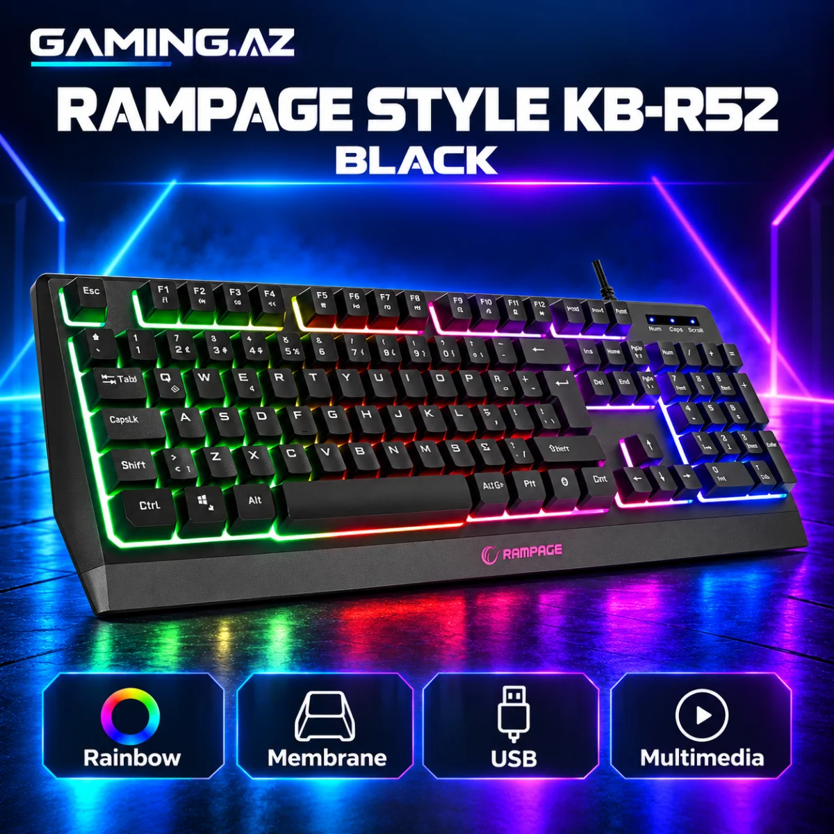Rampage Style KB-R52 Gaming Keyboard