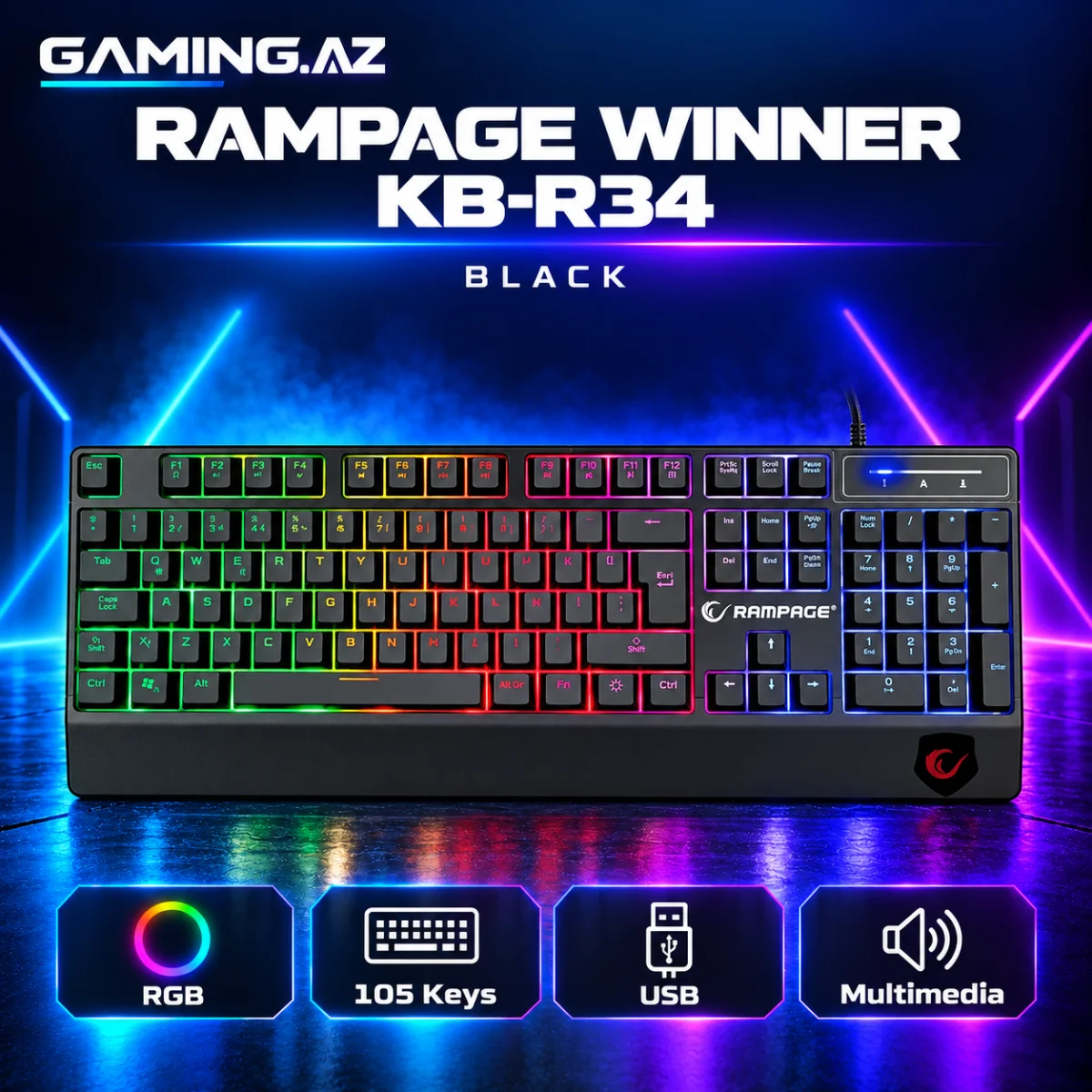 Rampage WINNER KB-R34 RGB Gaming Keyboard
