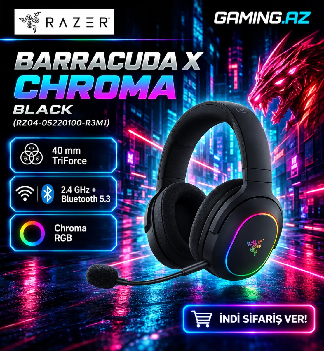 Razer Barracuda X Chroma Qara (RZ04-05220100-R3M1) Gaming Headset