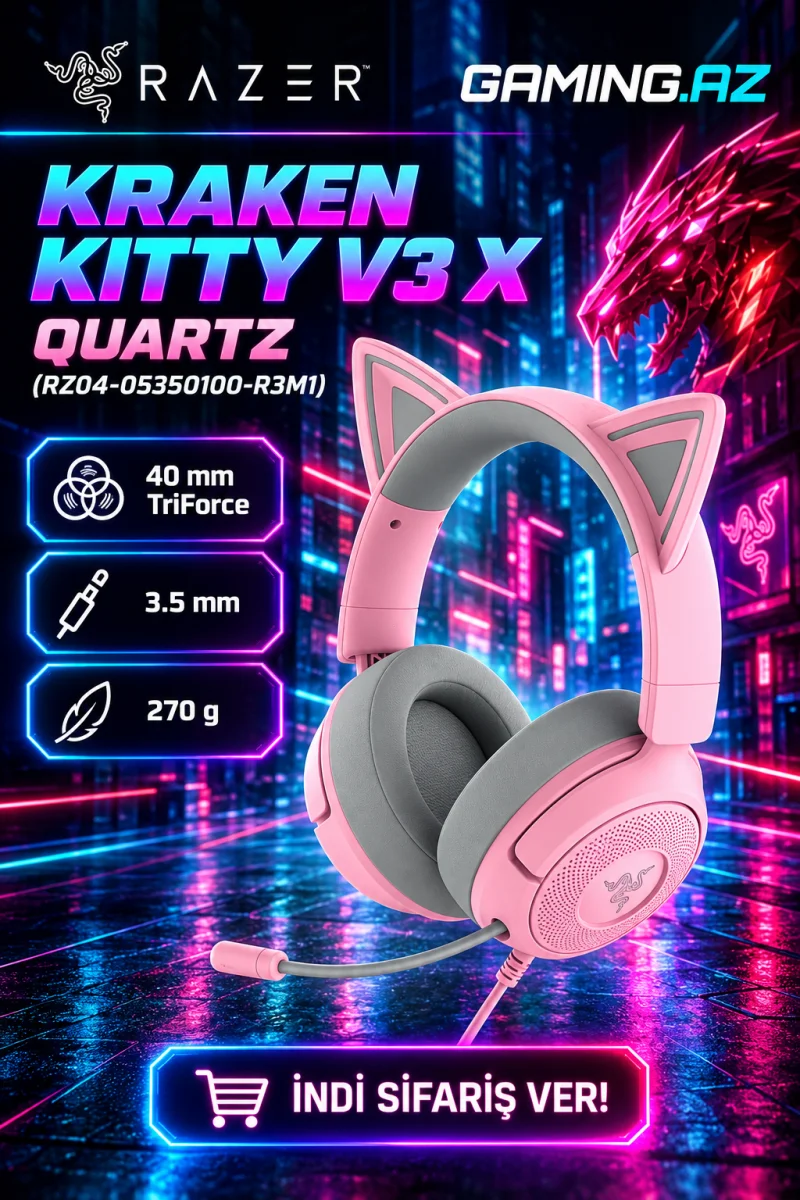 Razer Kraken Kitty V3 X Quartz (RZ04-05350100-R3M1) Gaming Headset