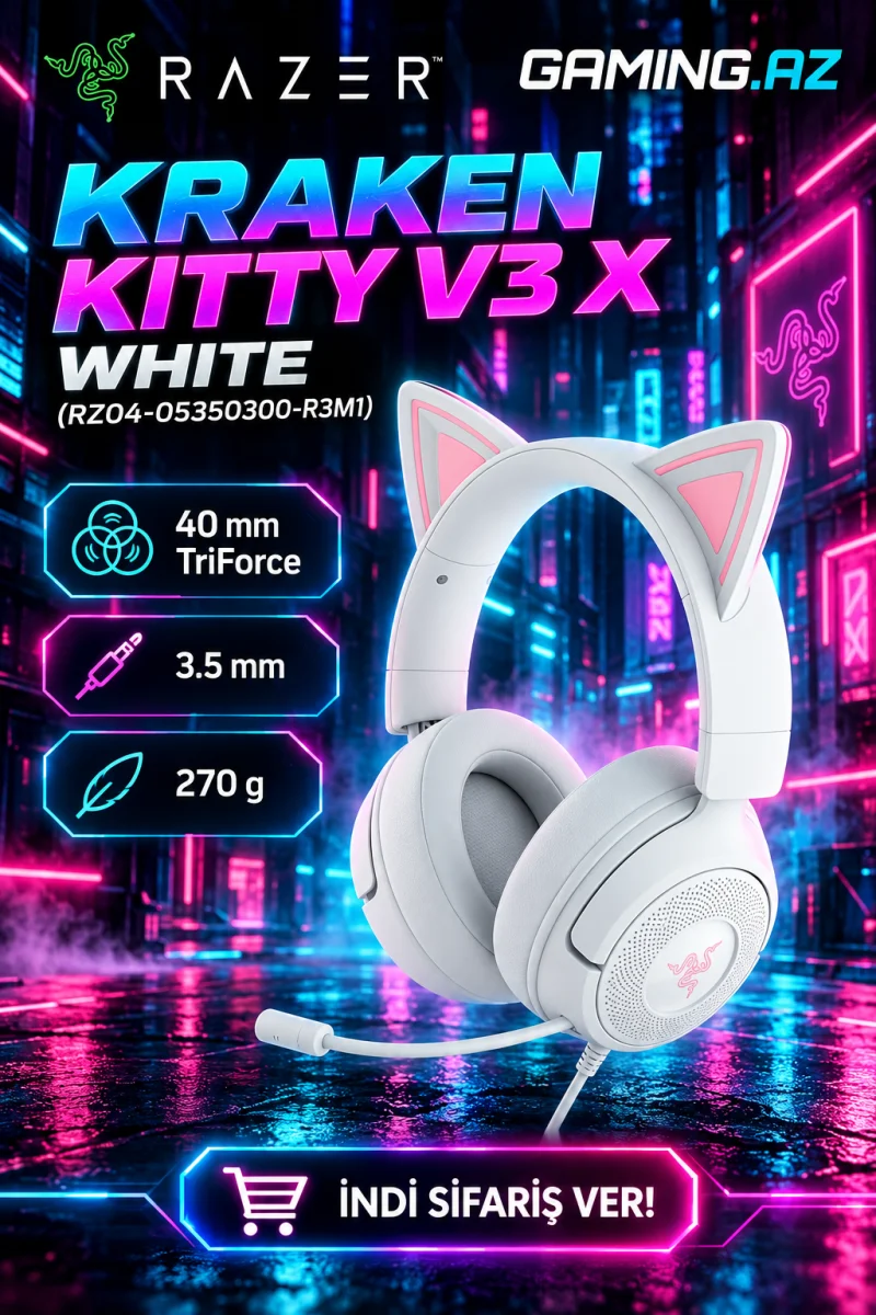 Razer Kraken Kitty V3 X Ag (RZ04-05350300-R3M1) Gaming Headset